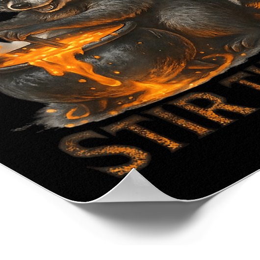 Poster Time To Stir T Funny Raccoon Retro Halloween Anima (Coin)