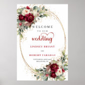 Poster Timeless Floral Wedding Welcome Sign Custom (Devant)