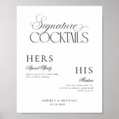 Poster Timeless Luxe Script Elegant Signature Drinks Sign (Devant)