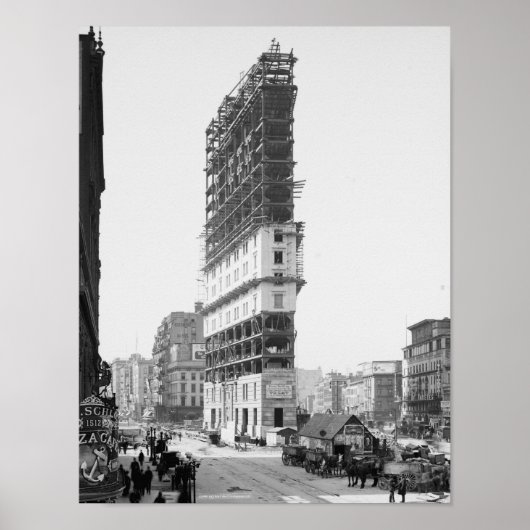 Poster Times Building Under Construction, New York : 1904 (Devant)
