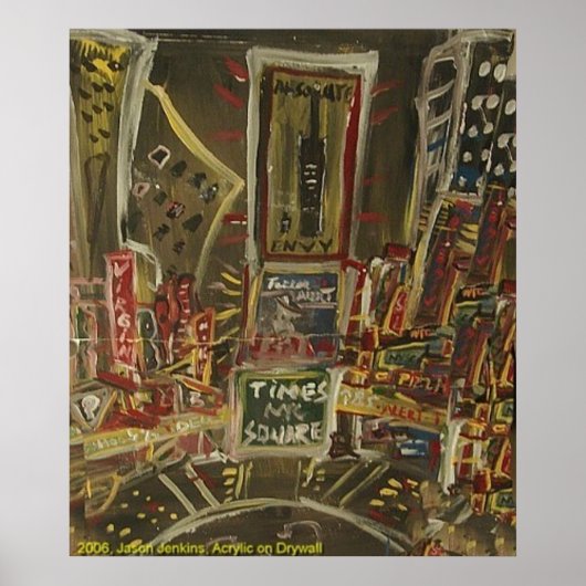 POSTER TIMES CARRÉ CRACKED (Devant)