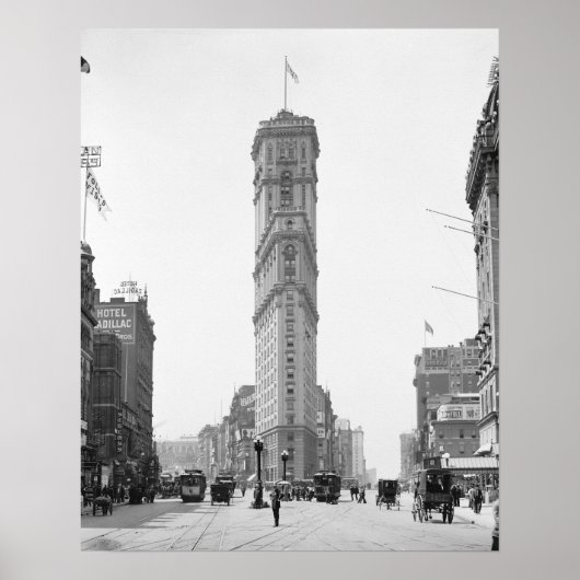 Poster Times Square, 1908. Photo vintage (Devant)