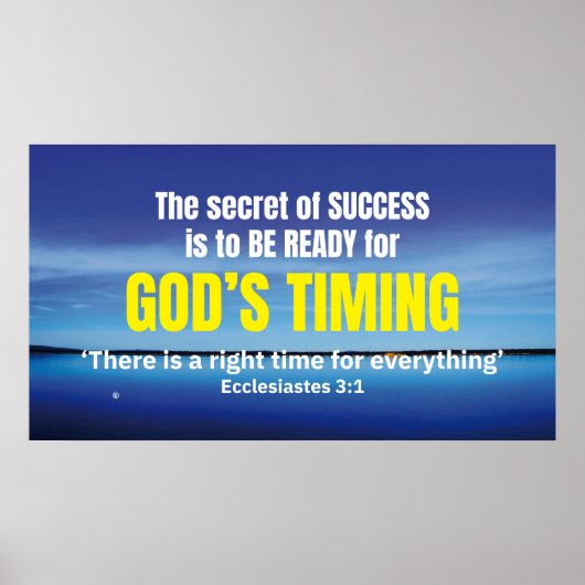 Poster TIMING Eccl 3v1 Christian Frame Art for TV (Devant)