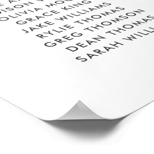 Poster Timographie Lettrage à la main Mariage Seating Cha (Coin)