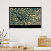 Poster Tims Ford Lake Tennessee Carte de l'affiche satell (Cuisine)