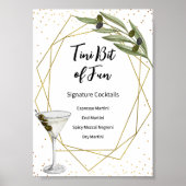 Poster Tini Bit Of Fun Signature Cocktails Sign (Devant)