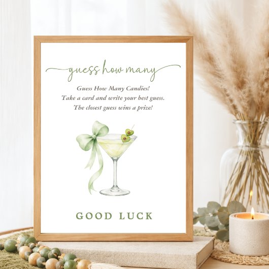 Poster Tini Élégant Un  Jeu pour Baby Shower Devinez Comb