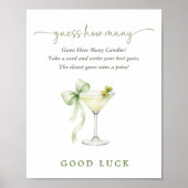 Poster Tini Élégant Un  Jeu pour Baby Shower Devinez Comb (Devant)