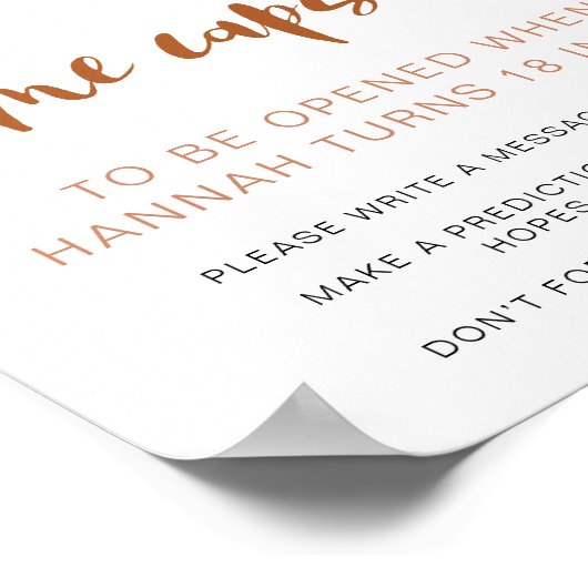 Poster TINLEY Boho Rainbow 1er Anniversaire heure Capsule (Coin)