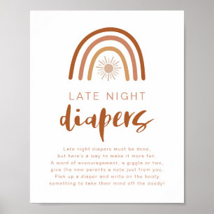 Poster TINLEY Terracotta Rainbow Late Night Diapers Poste