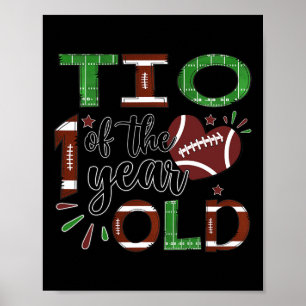 Poster Tio du bébé de 1 an de football 1ère année de nais
