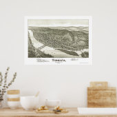 Poster Tionesta, PA Carte panoramique - 1896 (Cuisine)