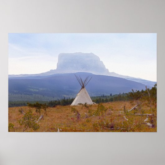 Poster Tipi, Chief Mountain, parc national de Glacier Mon (Devant)
