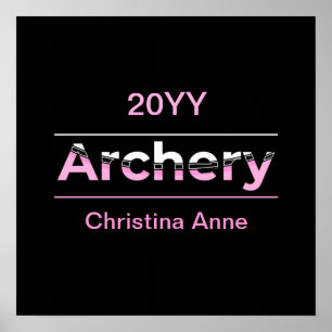 Poster Tir à l'arc Art moderne minimaliste - Arche rose
