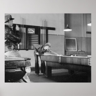 Poster Tir au billard, 1940. Photo vintage