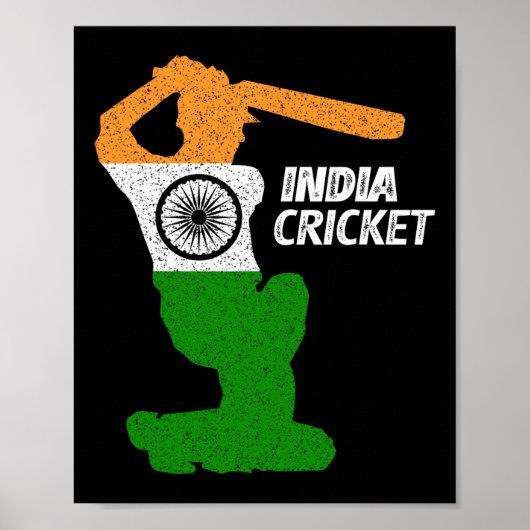 Poster Tir aux limites de l'équipe de cricket d'Inde avec (Devant)