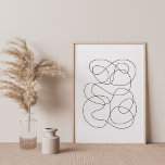 Poster Tirage Abstrait contemporain noir et blanc<br><div class="desc">Ce dessin élégant cool présente des lignes d'art moderne minimaliste en noir et blanc.</div>
