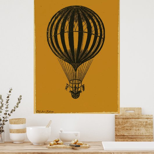 Poster Tirage au crayon à air chaud très ancien (Cuisine)