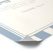 Poster Tirage au sort de couche bébé rayé bleu minimal Fê (Coin)