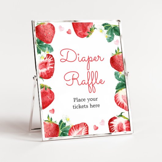 Poster Tirage au sort de couche pour Baby Shower Fille au