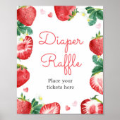 Poster Tirage au sort de couche pour Baby Shower Fille au (Devant)