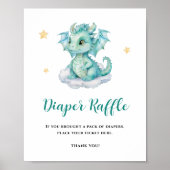Poster Tirage au sort de couche pour bébé dragon mignon (Devant)