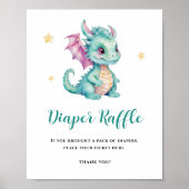 Poster Tirage au sort de couche pour bébé dragon mignon (Devant)