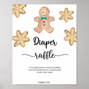 Poster Tirage au sort de couche pour bébé en forme de bon
