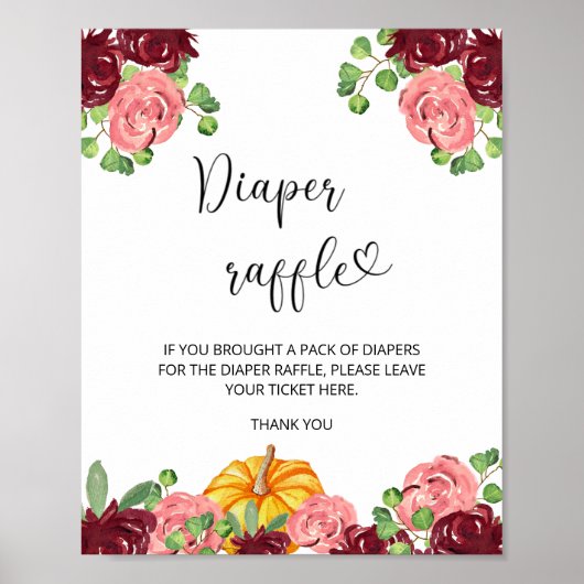 Poster Tirage au sort de couche pour citrouille florale d (Devant)