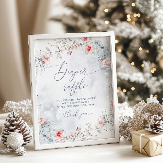 Poster Tirage au sort de couche pour Noël neige hivernale