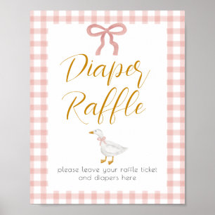 Poster Tirage au sort de couche Rose Gingham Silly Goose