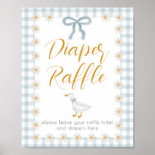 Poster Tirage au sort de couches pour Baby Shower Bébé Si