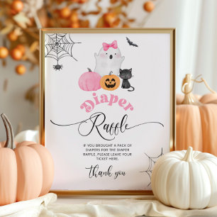Poster Tirage au sort des couches Halloween Little Boo