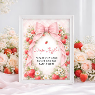 Poster Tirage au sort des couches pour Baby Shower Berry