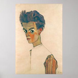 Poster Tirage d'art du portrait d'Egon Schiele Galerie Be