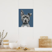 Poster Tirage de Chien Taureau Stalky gris (Cuisine)