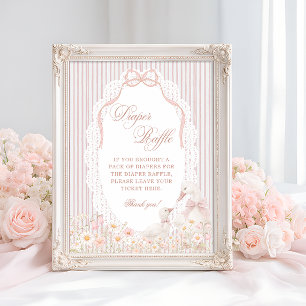 Poster Tirage de couche Bébé Fille Fleur d'Oie Dentelle B