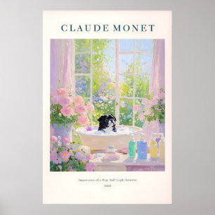 Poster Tirage de salle de bain Carlin noir de style Monet