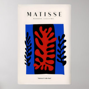Poster Tirages d'art de Matisse - Corail Rouge Feuilles N