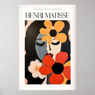 Poster Tirages d'art de Matisse - Femme aux fleurs abstra