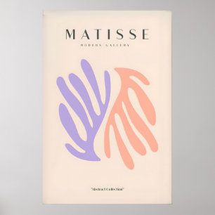 Poster Tirages d'art Matisse - Feuilles abstraites pêche 