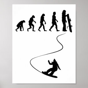 Poster Tiré Simple Evolution Snowboard 1