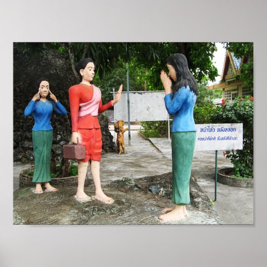 Poster Tirer Les Visages Derrière Le Dos (Devant)