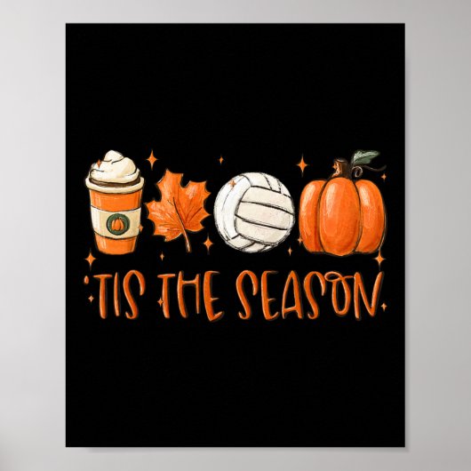 Poster Tis Season Latte Citrouille Fall Thanksgiving Vol (Devant)