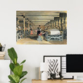 Poster tissage de métier, 1834 (Bureau à domicile)