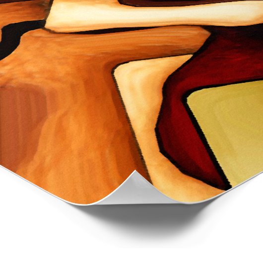 Poster Tissage Terre numérique Abstrait (Coin)