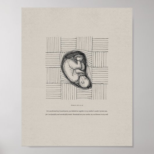 Poster Tissé dans le sein de ma mère - Psaume 139 (Devant)