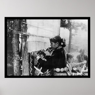 Poster Tisserand 1912 d'Indien de Navajo