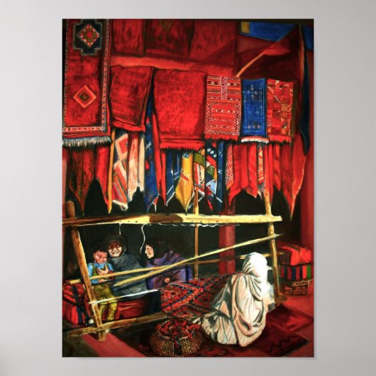 Poster Tisseuses de tapis marocaines (Devant)