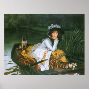 Poster Tissot : Jeune dame dans un bateau